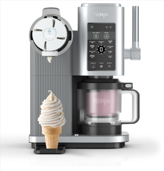  Ninja Swirl by CREAMi Sorbetière et machine à glaces 13 modes, 2 pots – Gris Platine NC701EU – pour des crèmes glacées, milkshakes, glaces à l’italienne et plus, avec technologie Creamify et mode protéiné.