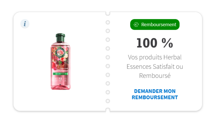 Herbal Essences propose une offre spéciale : shampooing, après-shampooing ou masque cheveux 100% remboursé 