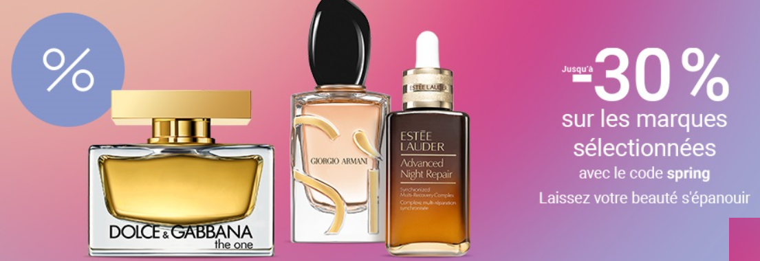 Promotions exclusives du printemps 2025 sur Notino - réductions sur parfums, maquillage et soins de beauté avec le code SPRING