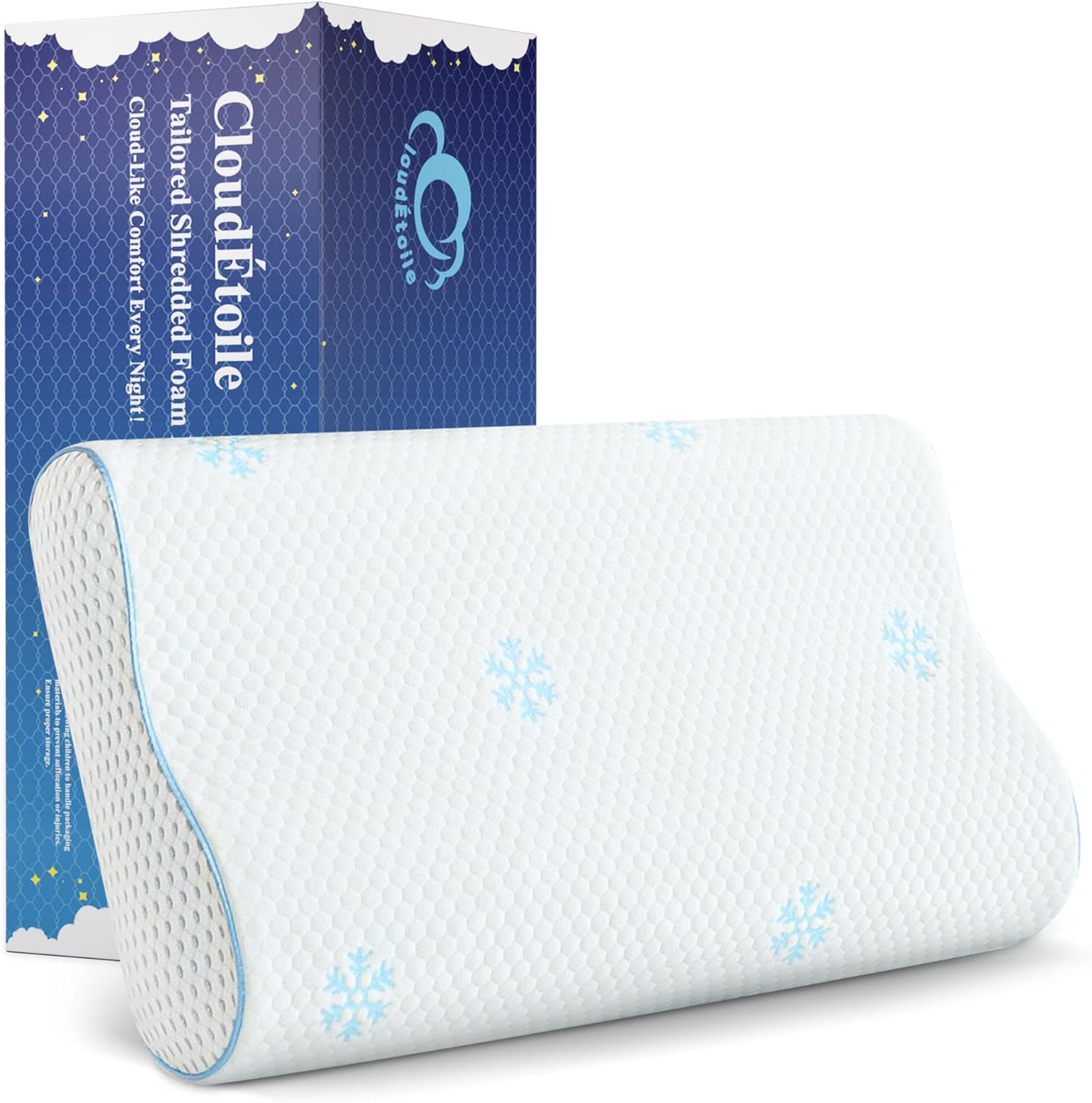  Oreiller ergonomique CloudÉtoile à mémoire de forme pour la nuque - Coussin orthopédique ajustable pour dormir confortablement