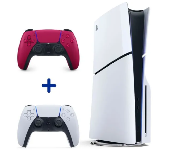 Pack console PS5 Slim + 2ème manette DualSense Rouge – 1000 Go – modèle CFI-2000 – Promo 449€ sur Cdiscount – livraison gratuite – parfait pour jouer à deux