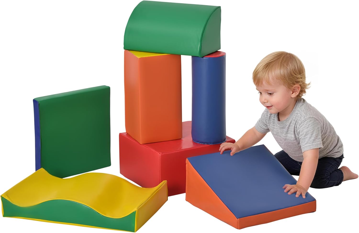 Parcours de motricité bébé HOMCOM 7 pièces en mousse EPE multicolore avec modules éducatifs pour grimper, ramper et développer l’équilibre, proposé à 57,90€ au lieu de 82,80€ sur Amazon