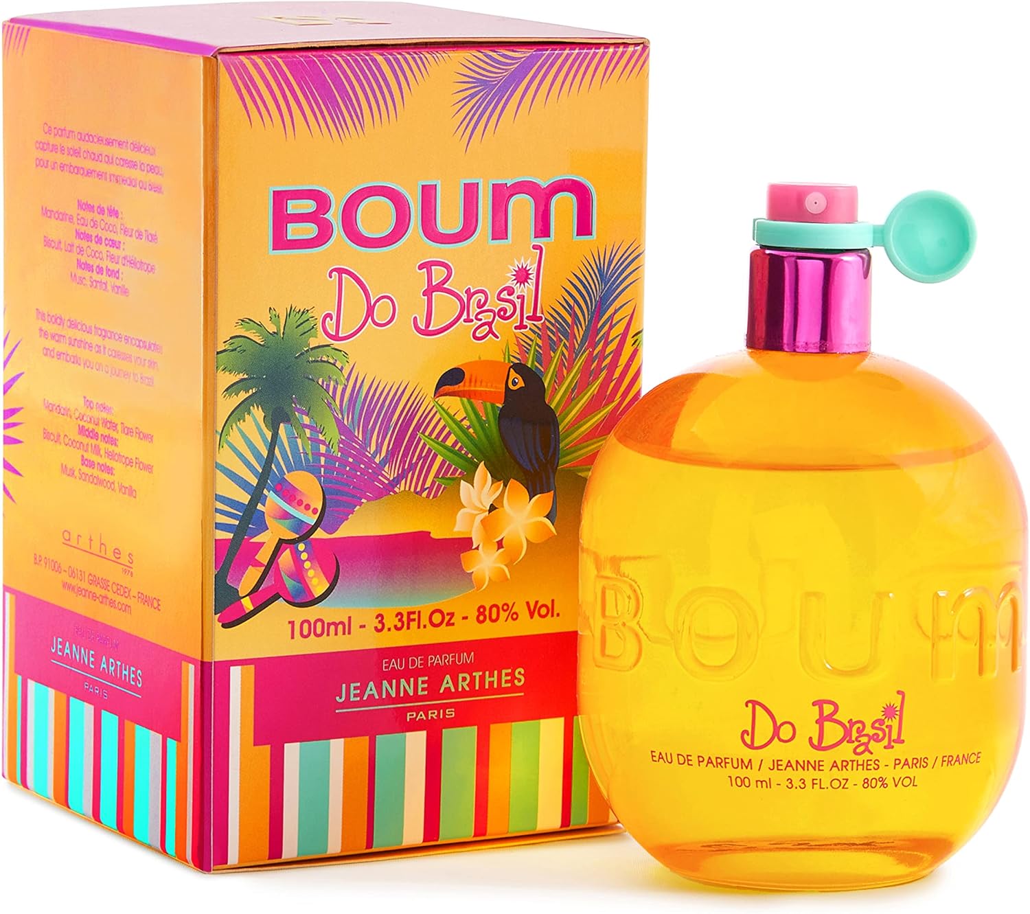  Eau de Parfum Jeanne Arthes Boum Do Brazil à petit prix sur Amazon – senteur exotique tiaré, coco, vanille – 100ml, parfum fabriqué à Grasse – idée cadeau femme pas cher