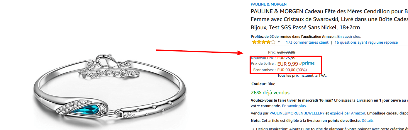 Pauline   Morgen  Cendrillon  Bracelet femme Swarovski Elements Cristal.png