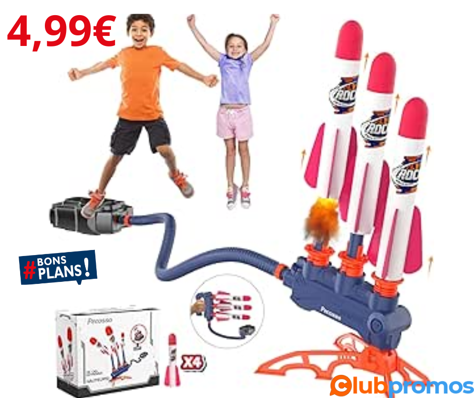 Pecosso Double Usage Lanceur de Fusée à Pédale,Jouet Roquettes.png