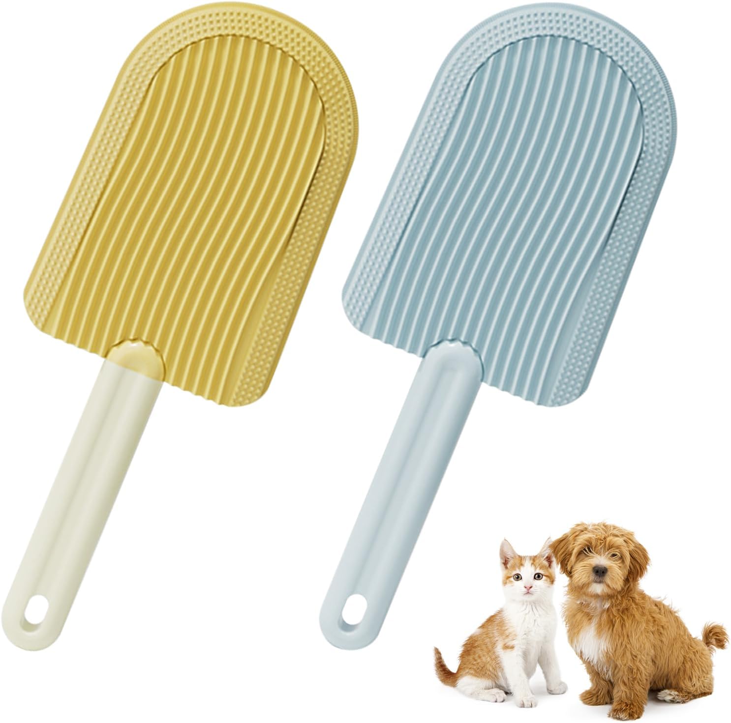 Lot de 2 peignes à langue de chat Bekecidi pour poils longs et courts, double face.