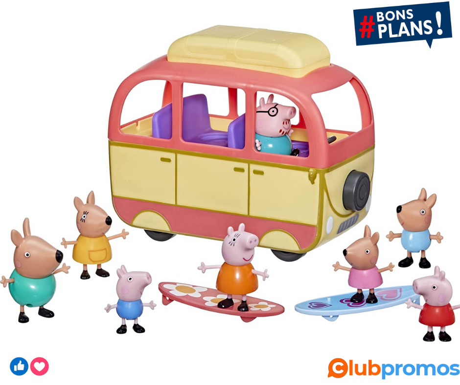 Peppa Pig, Peppa Visite l'Australie, Camping-Car Jouet préscolaire avec 8 Figurines, 4 Accesso...png