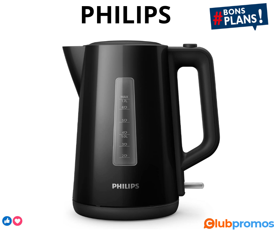 Philips Bouilloire Électrique - 1.7 L, Couvercle à Ressort et Voyant Lumineux, Socle.png