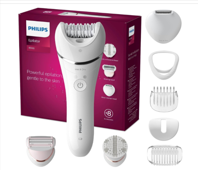 Philips Series 8000 BRE735/00 épilateur Wet & Dry sans fil avec 8 accessoires à 59,99€ au lieu de 81,95€ chez Amazon