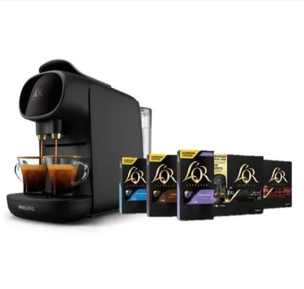Promo Philips L’OR Barista Sublime LM9012/65 : 69,99€, livraison gratuite, 50 capsules offertes. 19 bars, double espresso, 0,8 L, compatible Nespresso®.