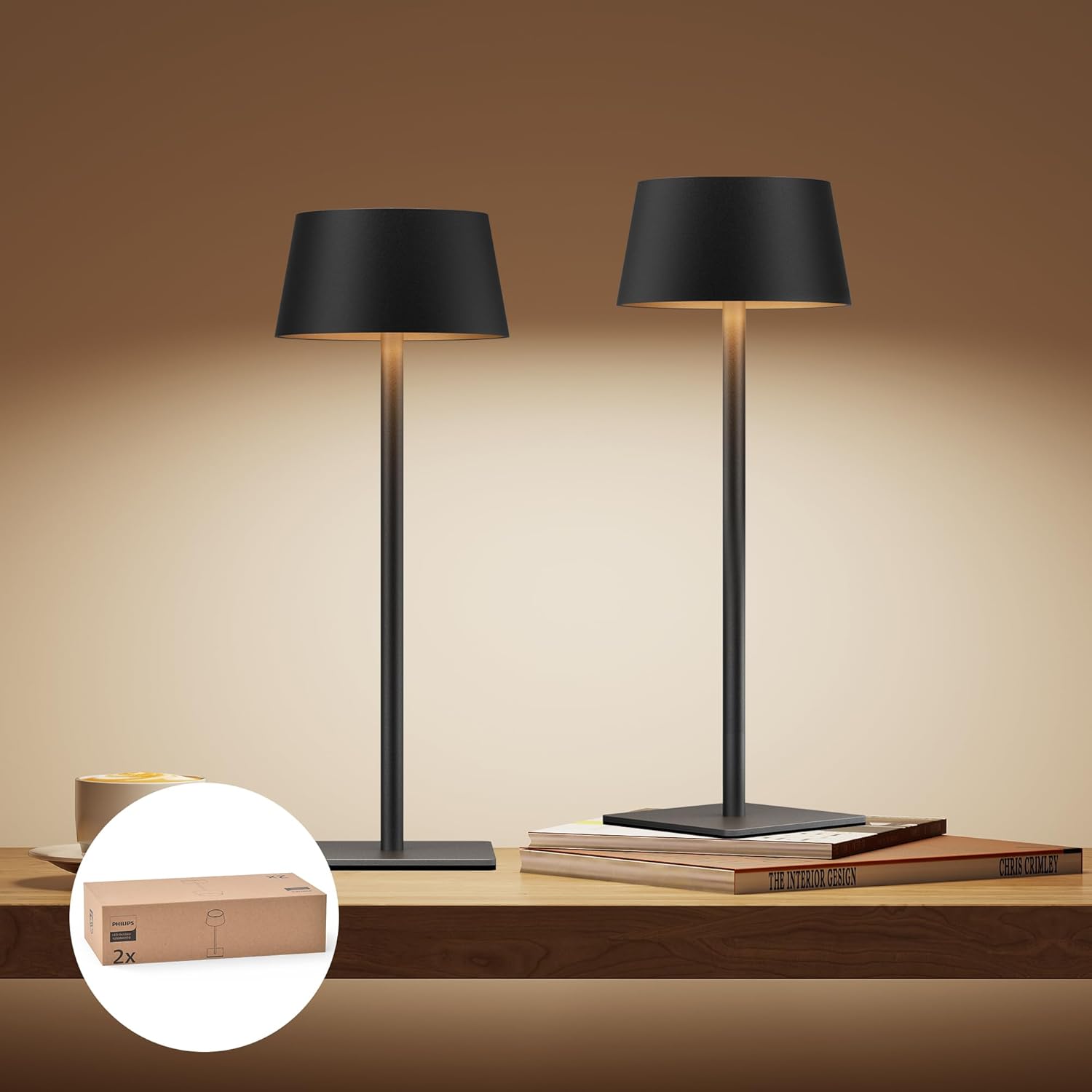 Philips Lot de 2 Lampes de Table Solaires d’Extérieur LED Portable Sans Fil, hauteur réglable 2 positions, commande tactile et gradation continue, recharge USB-C ou solaire, résistante à l’eau, 3 coloris, à 19,99€ sur Amazon.