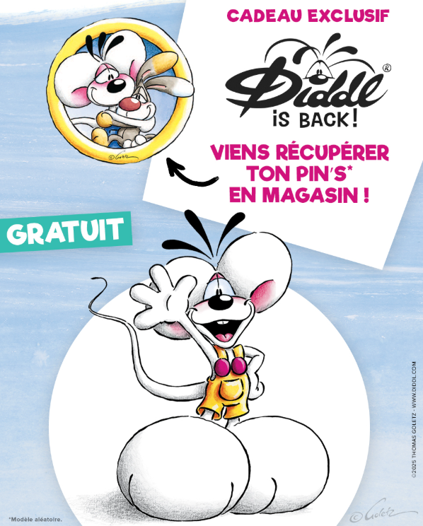 Pin’s Diddl collector offert en édition limitée – Pin exclusif à récupérer en magasin – Offre gratuite et limitée