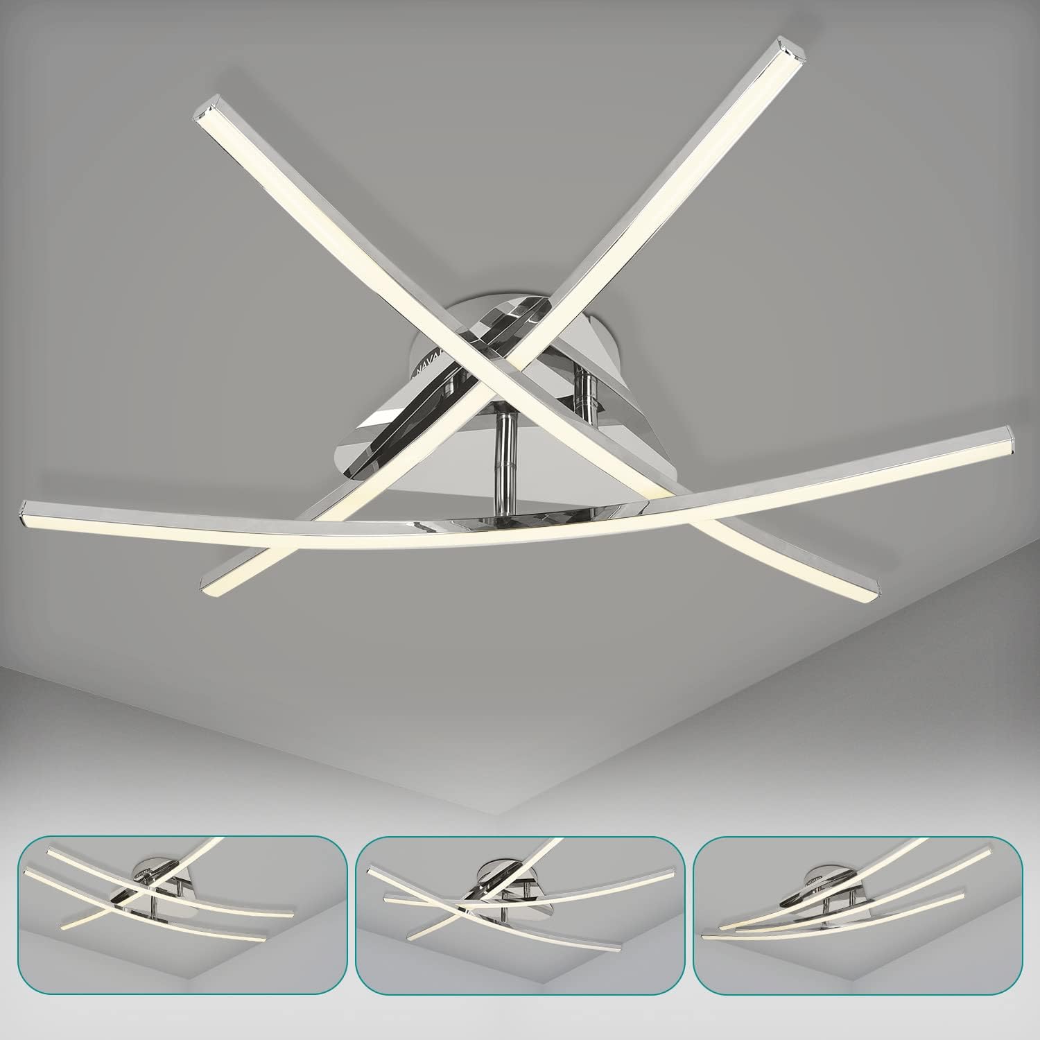 Le plafonnier LED moderne Navaris est une solution d'éclairage élégante et fonctionnelle pour tout espace. Doté de trois bras ajustables, il offre une flexibilité d'orientation qui permet de diriger la lumière exactement là où vous en avez besoin. Avec sa puissance de 21W, il garantit un éclairage blanc chaud, créant une atmosphère accueillante et confortable dans votre intérieur. De plus, son design contemporain s'intègre harmonieusement dans divers styles de décoration, faisant de ce plafonnier un choix idéal pour les salons, les bureaux ou les chambres à coucher. Et avec un prix abordable sur Amazon, ce plafonnier représente une excellente option pour améliorer l'éclairage de votre maison sans dépasser votre budget. Que vous souhaitiez illuminer un coin lecture ou mettre en valeur une œuvre d'art, le plafonnier LED Navaris répond à toutes vos attentes en matière d'éclairage.