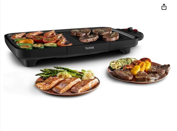 Plancha Tefal Booster 2200W avec zone Boost et revêtement antiadhésif Resist+, idéale pour 6 à...png