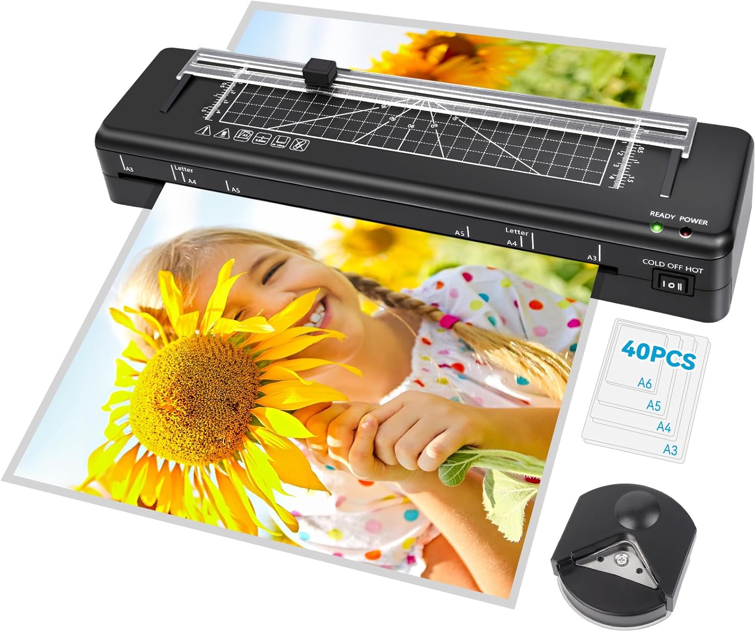 Plastifieuse A3 thermique et à froid avec coupe-papier intégré – rapide, silencieuse, pour documents A3/A4/A5 – Amazon – promotion 23,94€