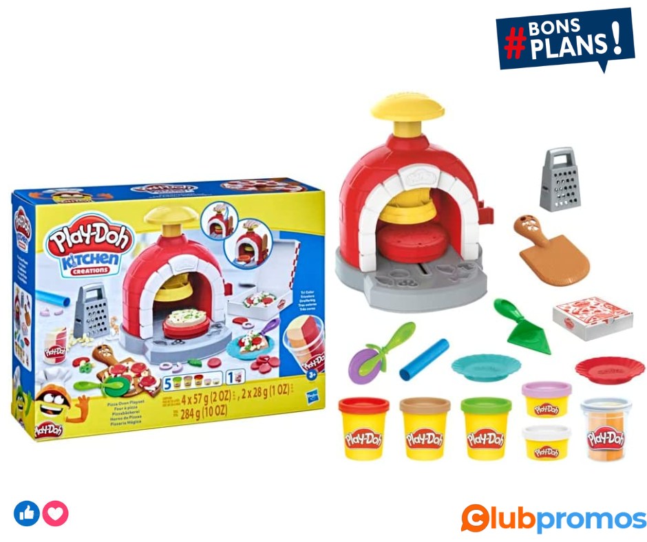 Play-Doh Kitchen Creations, Coffret Four à Pizza avec 6 Pots de pâte à Modeler et 8 Accessoires.png