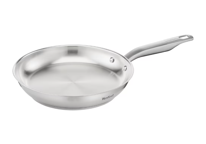 Poêle Tefal Virtuoso 24 cm en inox 18/10 non revêtu, compatible induction, fond Thermo-Fusion, passe au four, promo Amazon