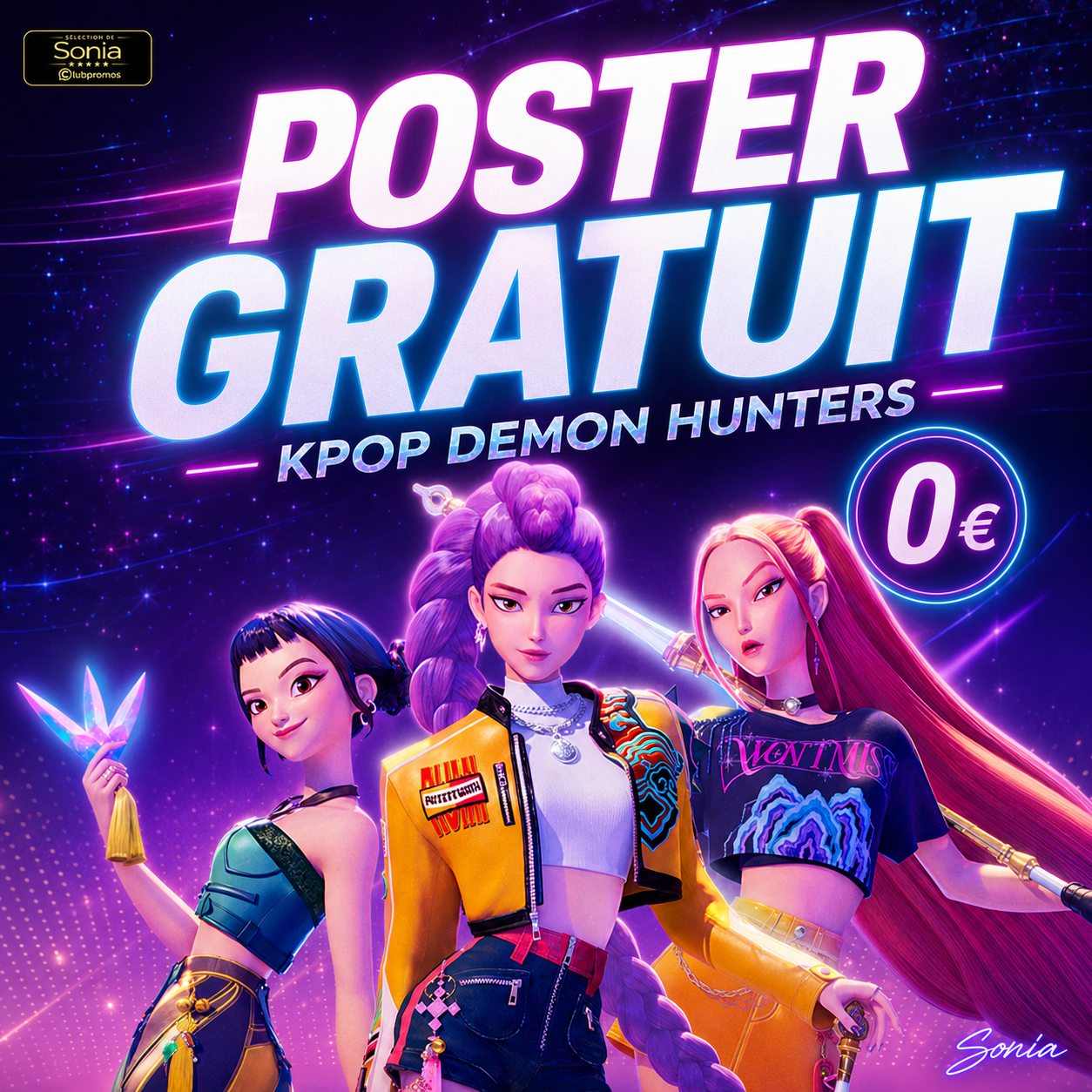Poster KPop Demon Hunters gratuit à récupérer chez Smyths Toys