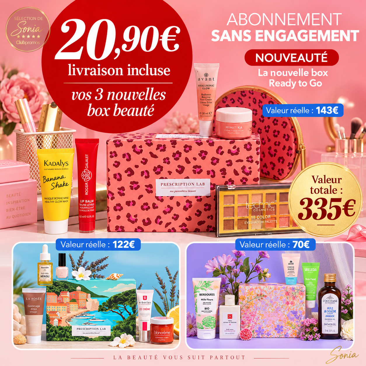 3 box Prescription Lab contenant 15 produits pour 20,90 euros livré pendant les French Days