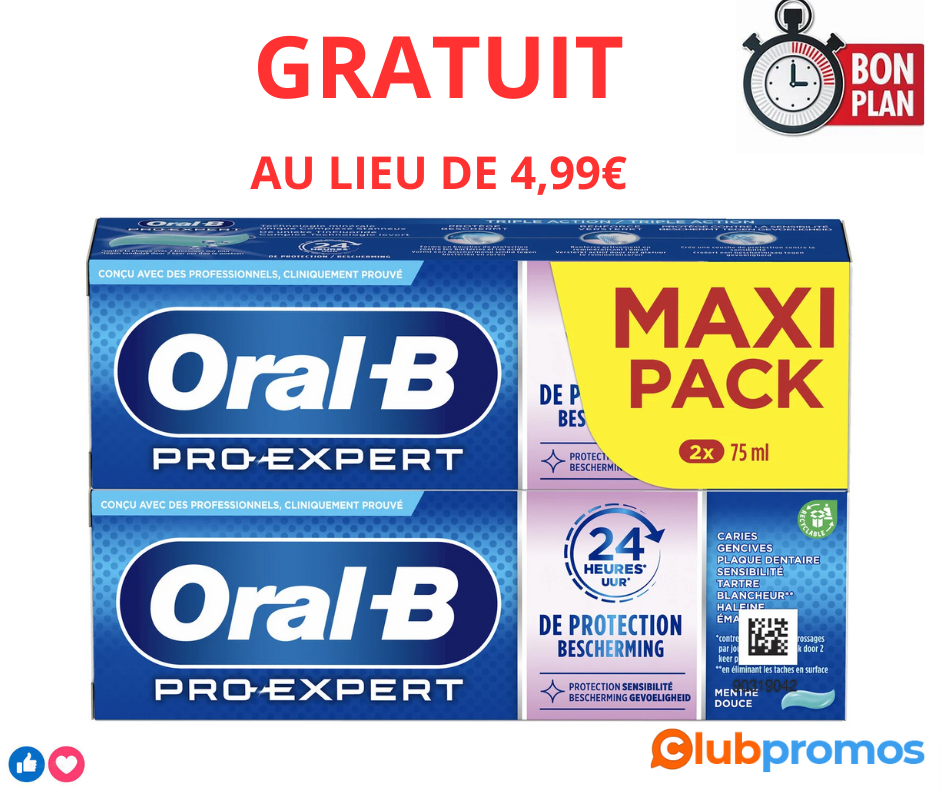 Profite de ce bon plan sur le lot de 2 dentifrices Oral-B sur Carrefour. Au lieu de payer €4,9...png