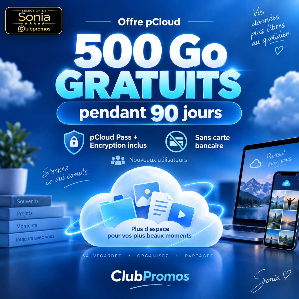 pCloud 500 Go de stockage gratuits pendant 90 jours avec Pass Premium et Encryption