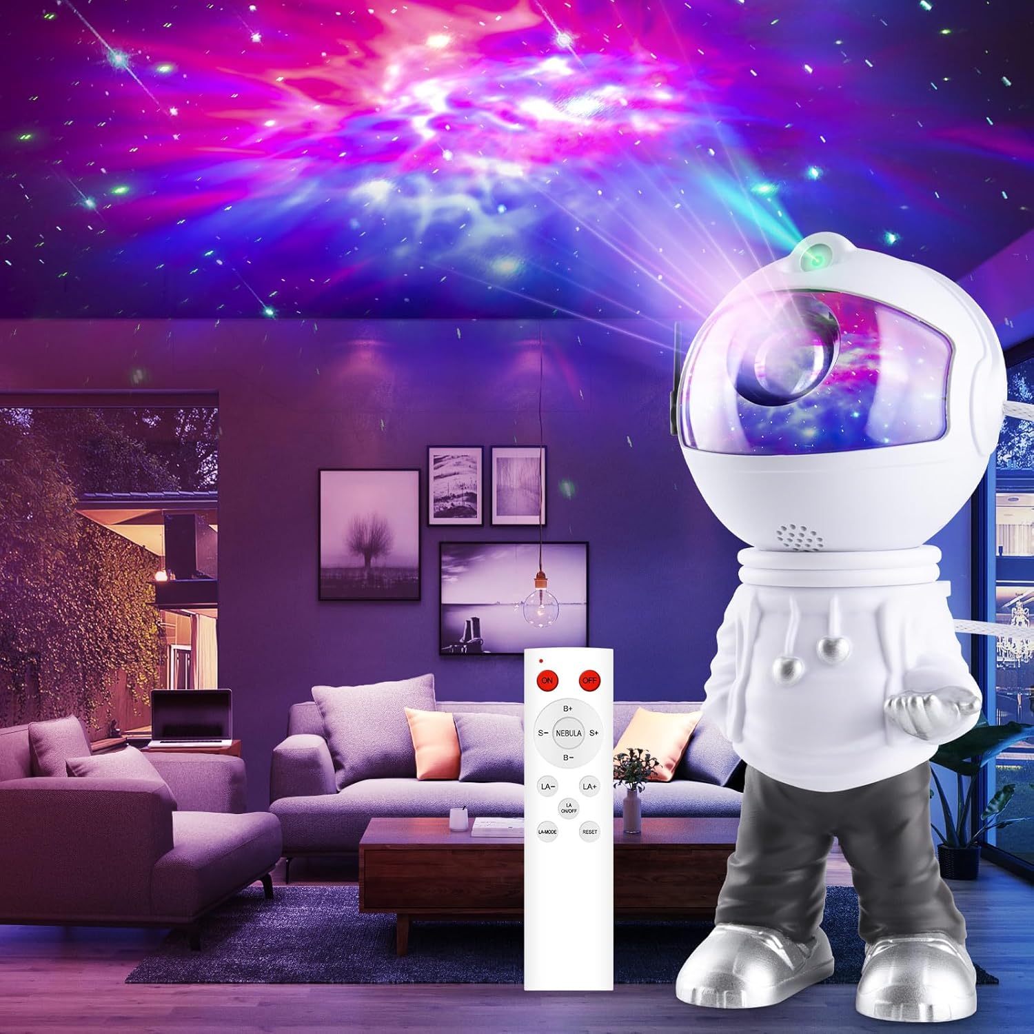  Projecteur de ciel étoilé LED en forme d’astronaute – 8 nébuleuses – étoiles vertes – télécommande incluse – veilleuse galaxie – déco lumineuse chambre enfant ou adulte – bon plan Amazon