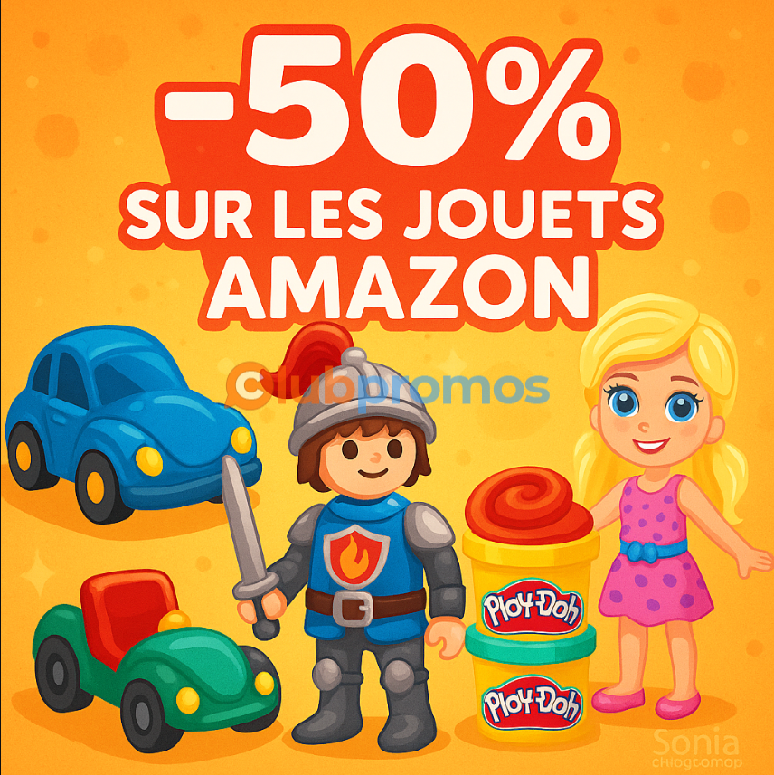 Bon plan Amazon – Achetez 2 jouets et obtenez -50% sur le deuxième – Sélection Playmobil, Polly Pocket, Play-Doh – Livraison gratuite Prime
