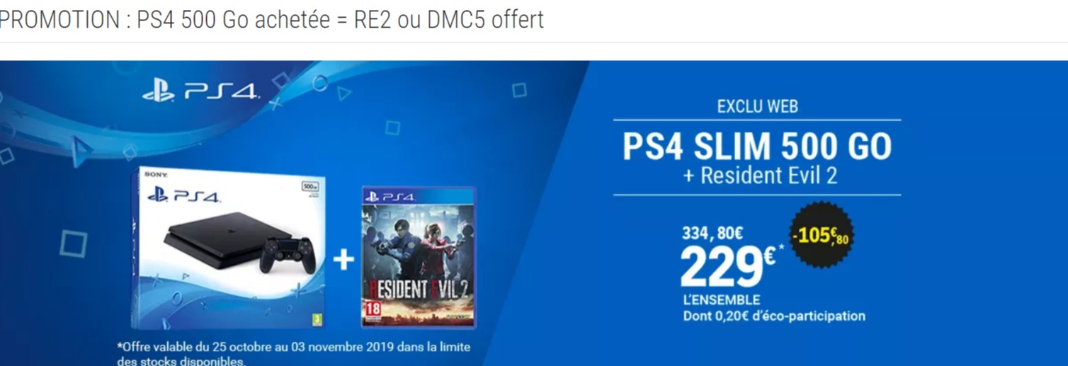 PS4 500 Go achetée   RE2 ou DMC5 offert - jeuxvideo - Espace Culturel E Leclerc.jpg
