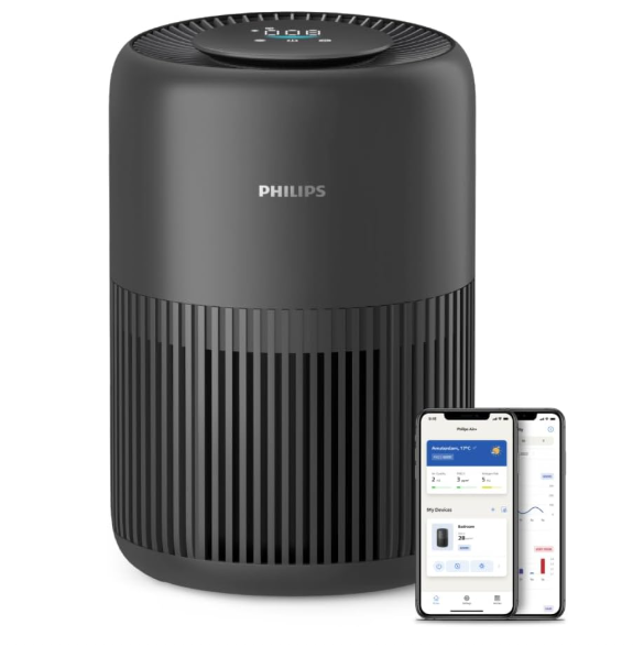  Purificateur d'air Philips série 900 AC0951/13 – HEPA NanoProtect + filtre à charbon actif – 119,99€ – Purifie jusqu'à 65 m² – Silencieux et intelligent
