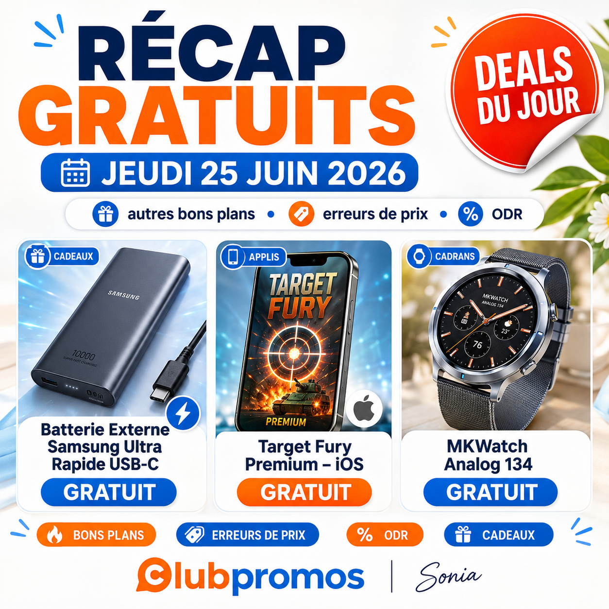 recap-cadeaux-gratuits-prime-day-erreurs-prix-25-juin-2026-clubpromos