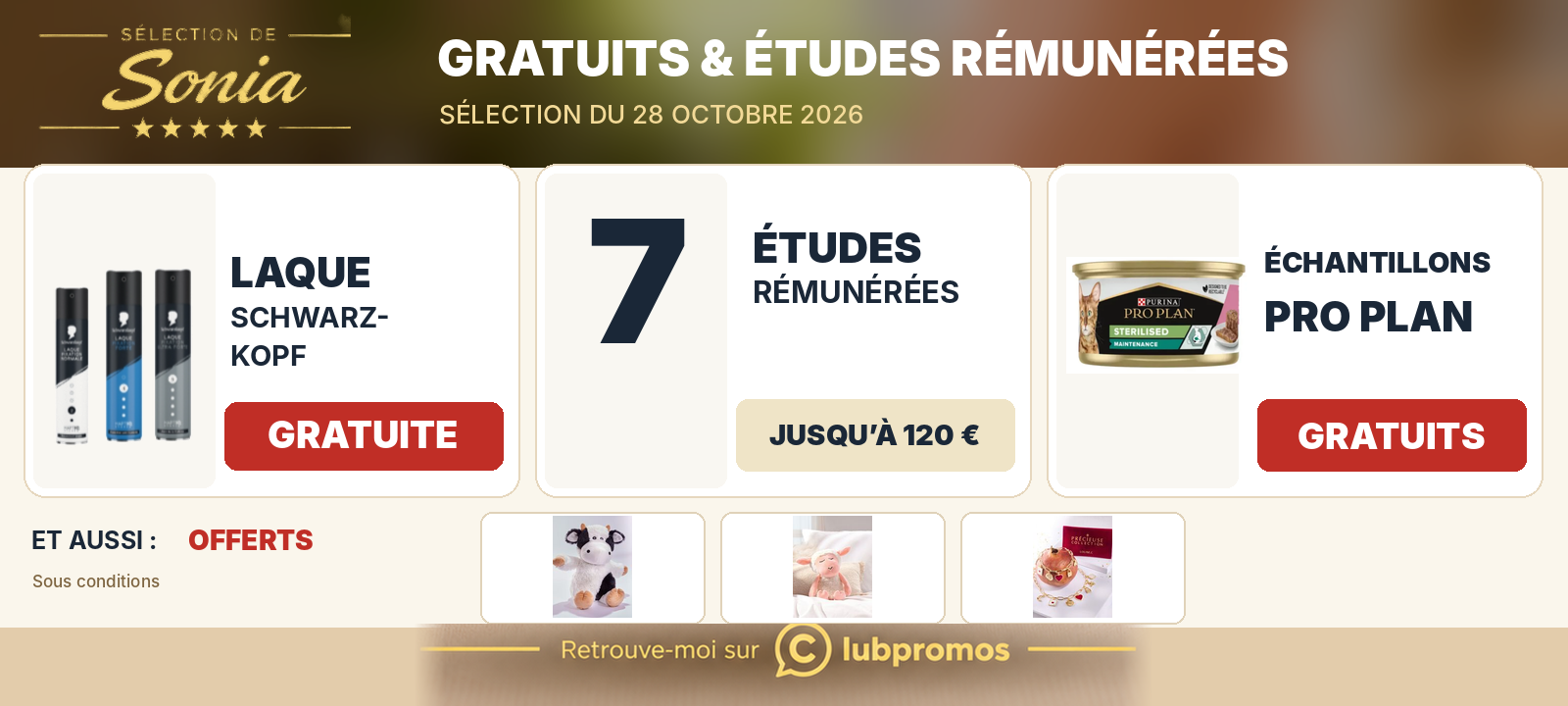 recap-gratuits-etudes-remunerees-echantillons-clubpromos-28-10-2026.png