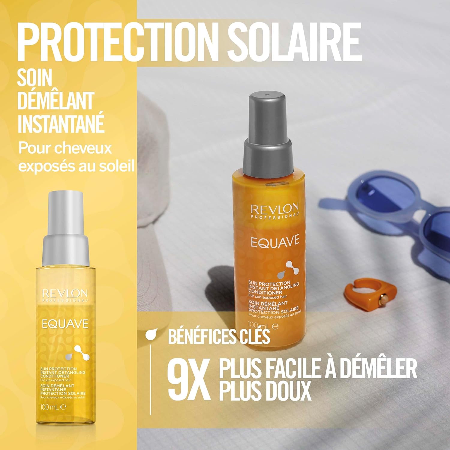 pray démêlant Revlon Equave Bi-Phase 100ml – soin cheveux avec protection solaire UV – format pratique pour l’été – bon plan Amazon 6,59€