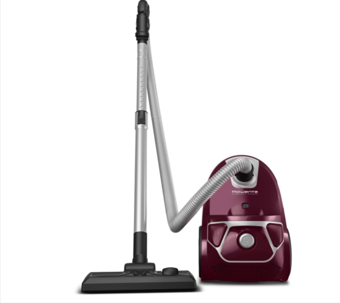  Rowenta Compact Power RO3969EA aubergine, aspirateur avec sac 3 L, filtration 99,98 %, brosse parquet, suceur flexible XXL 60 cm, 8,8 m de rayon d’action