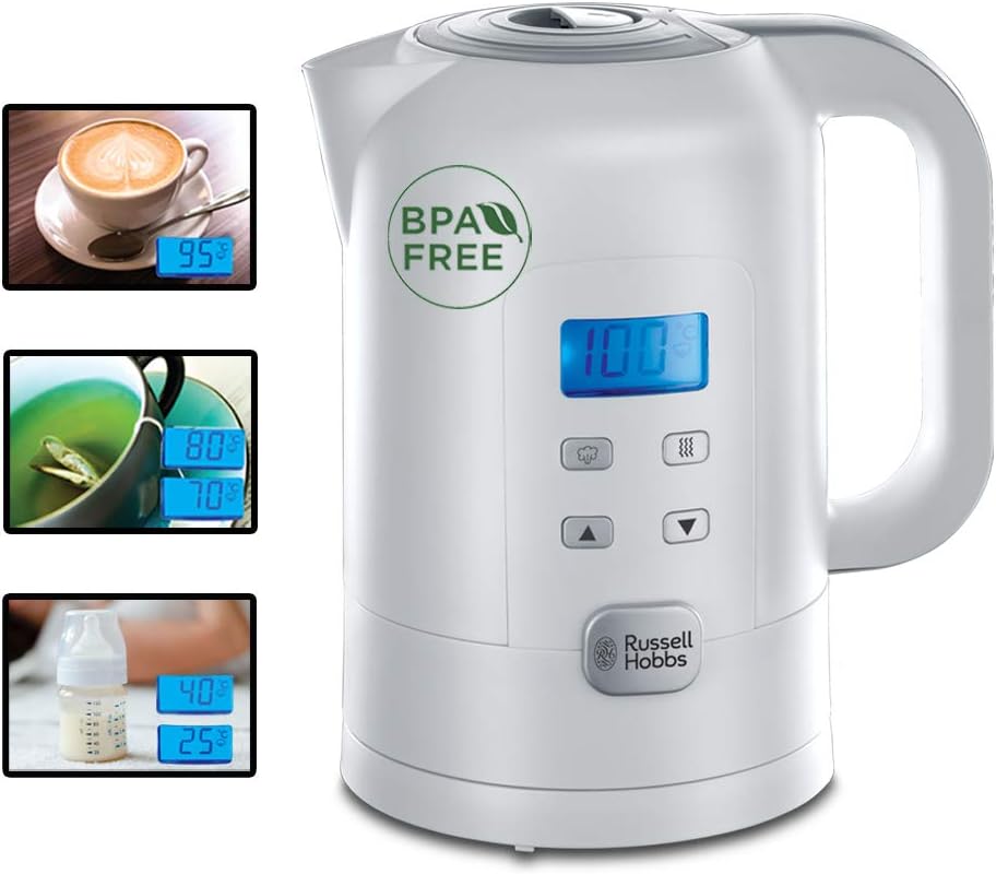  Bouilloire électrique Russell Hobbs Precision Control 1,7L avec température réglable 25-100°C, maintien au chaud, écran LCD, bon plan Amazon