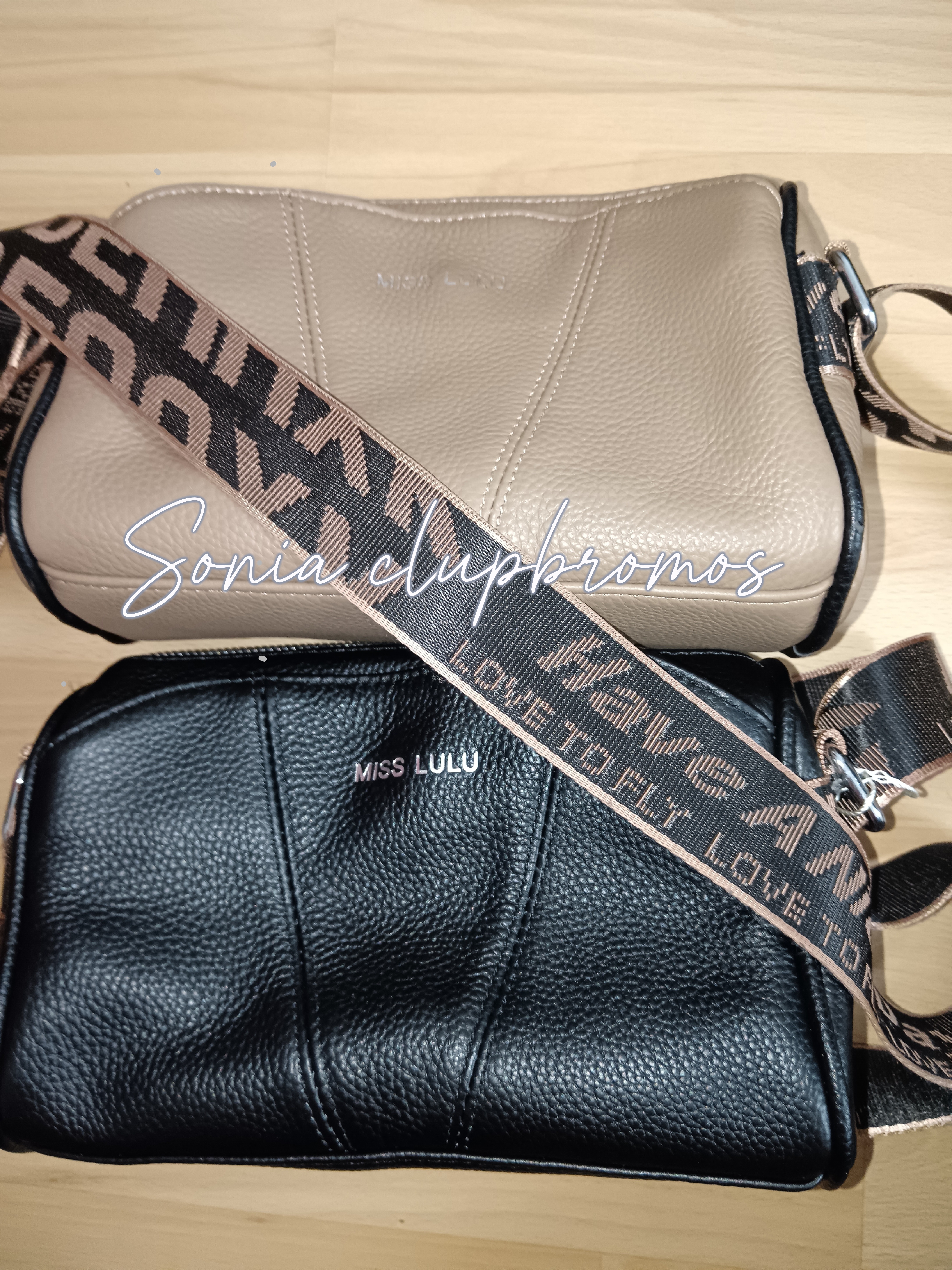 : Petit sac à bandoulière Miss Lulu en cuir noir, avec courroie large réglable, modèle compact à petit prix