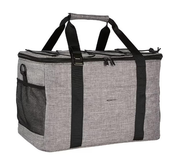  Sac isotherme Amazon Basics 40L – grande capacité – étanche, pliable et léger – idéal plage, travail, courses – gris