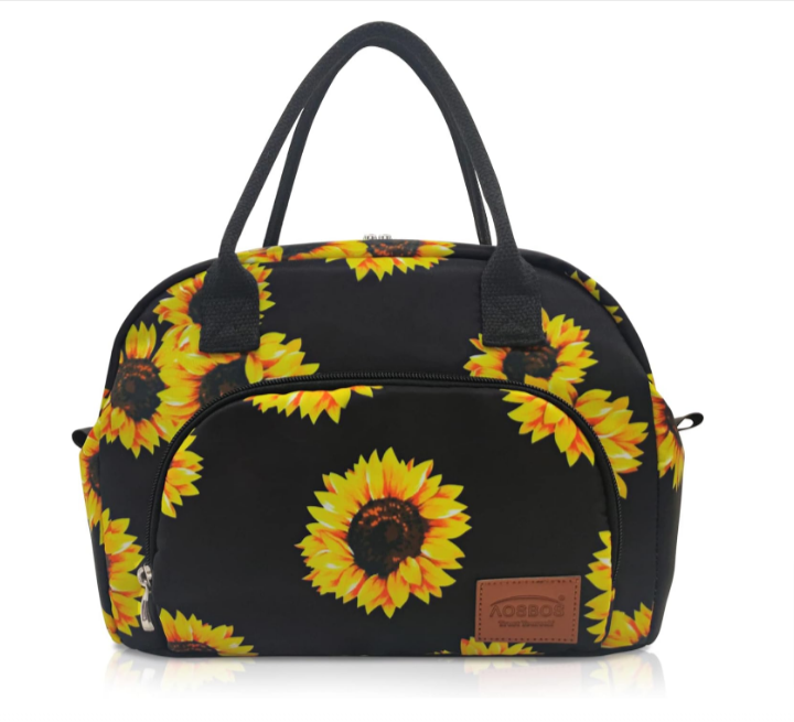 Sac Repas Isotherme 12L AOSBOS - Tournesols & Noir.png