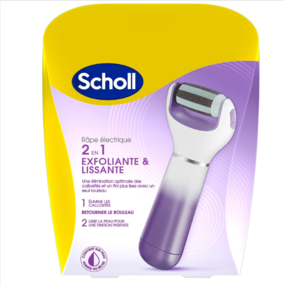 Scholl Velvet Smooth – râpe pieds électrique avec rouleau exfoliant diamant, pour callosités, à 12,36€ sur Amazon – soin des pieds durable et efficace