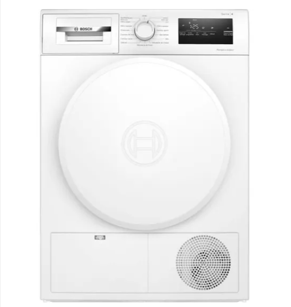  Sèche-linge pompe à chaleur Bosch WTH8300DFR SER4 – 8 kg – Classe A++ – Blanc – Express 40 minutes