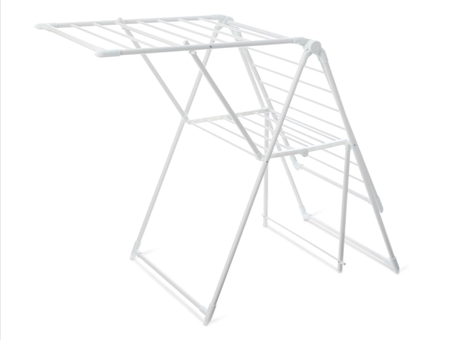 Séchoir à linge pliable Amazon Basics 23 barres – métal anti-rouille, compact, montage facile