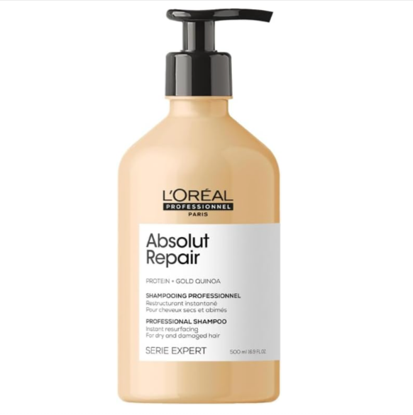 professionnel Absolut Repair de L’Oréal Paris en format 500 ml – idéal pour cheveux secs et abîmés, enrichi en protéines et quinoa doré, bon plan Amazon à prix réduit – soin capillaire efficace contre les cassures, les pointes fourchues et le manque de brillance.