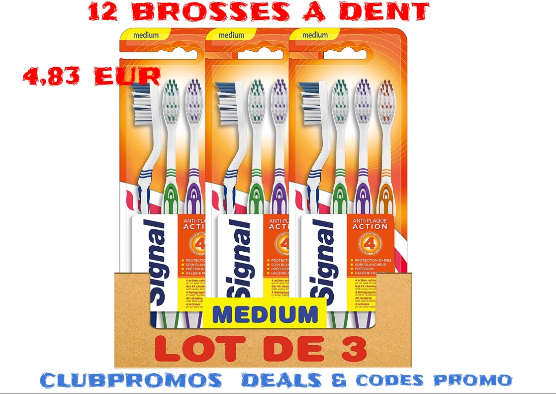 Signal Brosse à Dents 4 Actions Medium Pack de 4 -amz_clubpromos.jpg