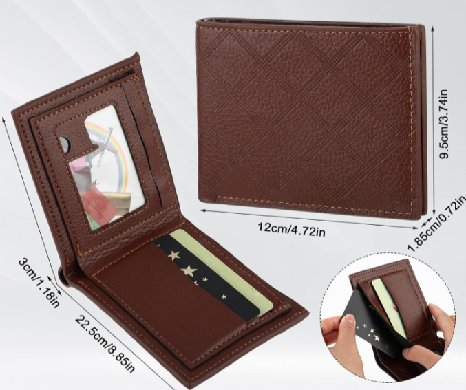 simarro Portefeuille Bifold pour Homme, Portefeuille Souple multicartes Portefeuille Court Por...png