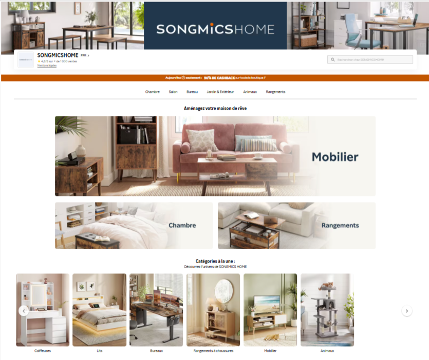  SongMics Rakuten 50% cashback - Aménagez votre maison à prix réduit avec cashback