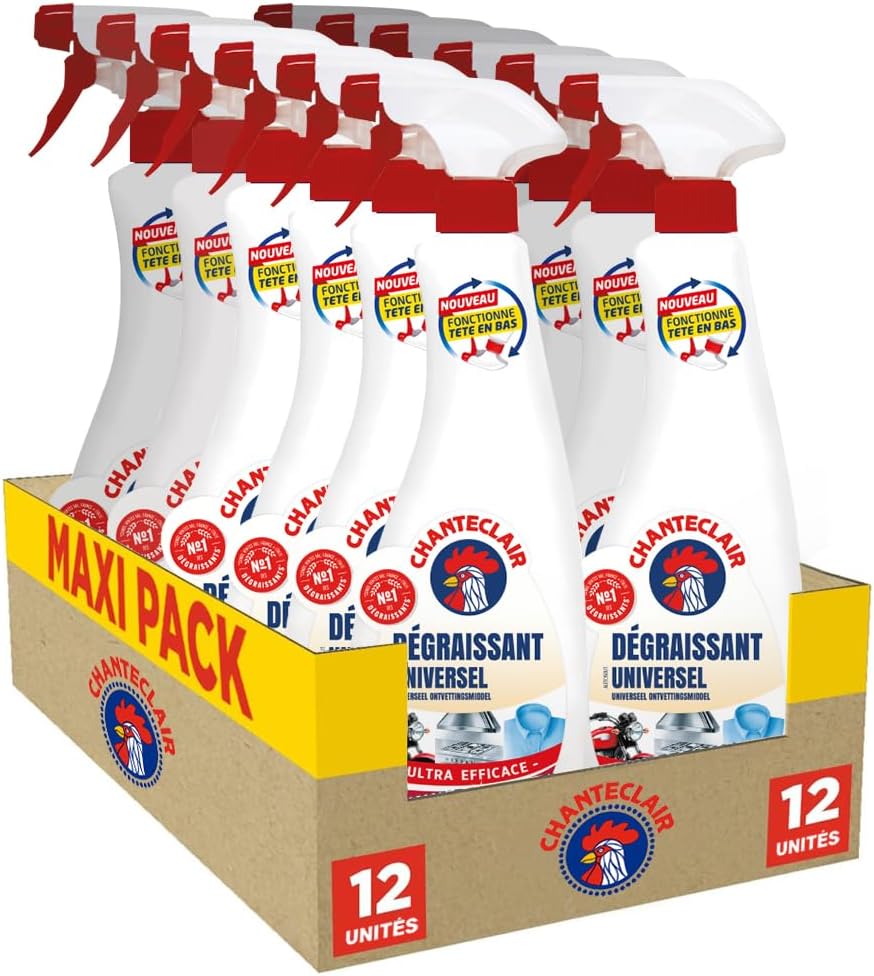  Lot de 12 sprays dégraissants Chanteclair au parfum Marseille – 600 ml chacun, pour un total de 7,2 L – nettoyant efficace pour cuisine, graisse, taches et résidus – offre Amazon à prix réduit avec livraison gratuite Prime.