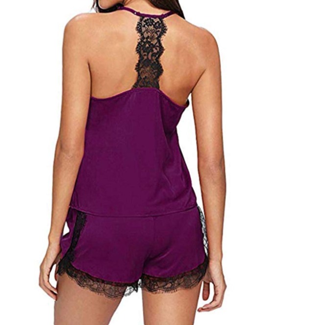 squarex Ensembles de Pyjama en à Camisole en Dentelle - Cool Femmes Sling de Nuit Doux Cordon ...jpg