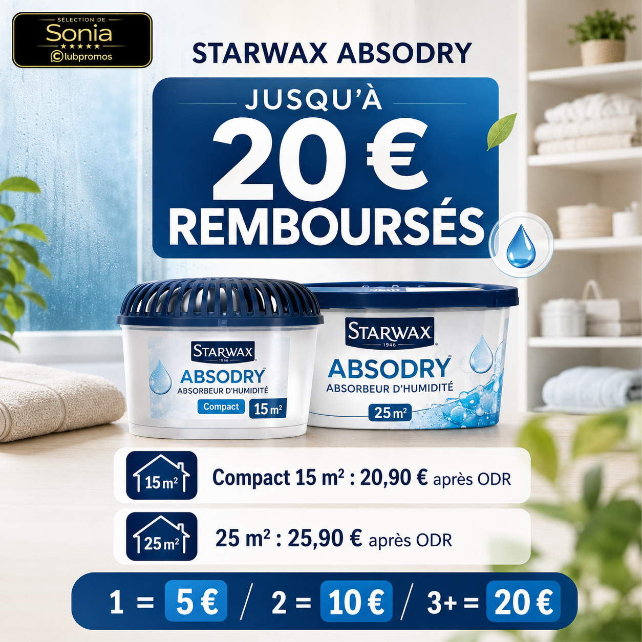 STARWAX ABSODRY dès 20,90 € après ODR chez Castorama, jusqu’à 20 € remboursés