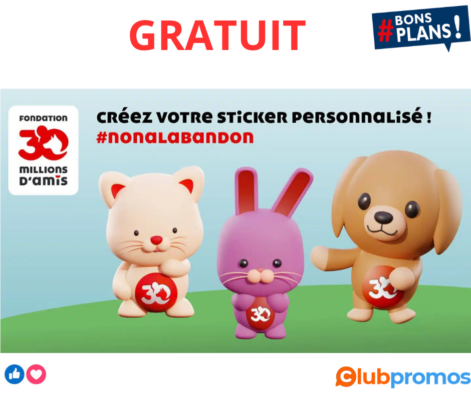 Sticker Gratuit 30 Millions d'Amis Autocollant Animal à Bord Personnalisé pour Chiens et Chats...png