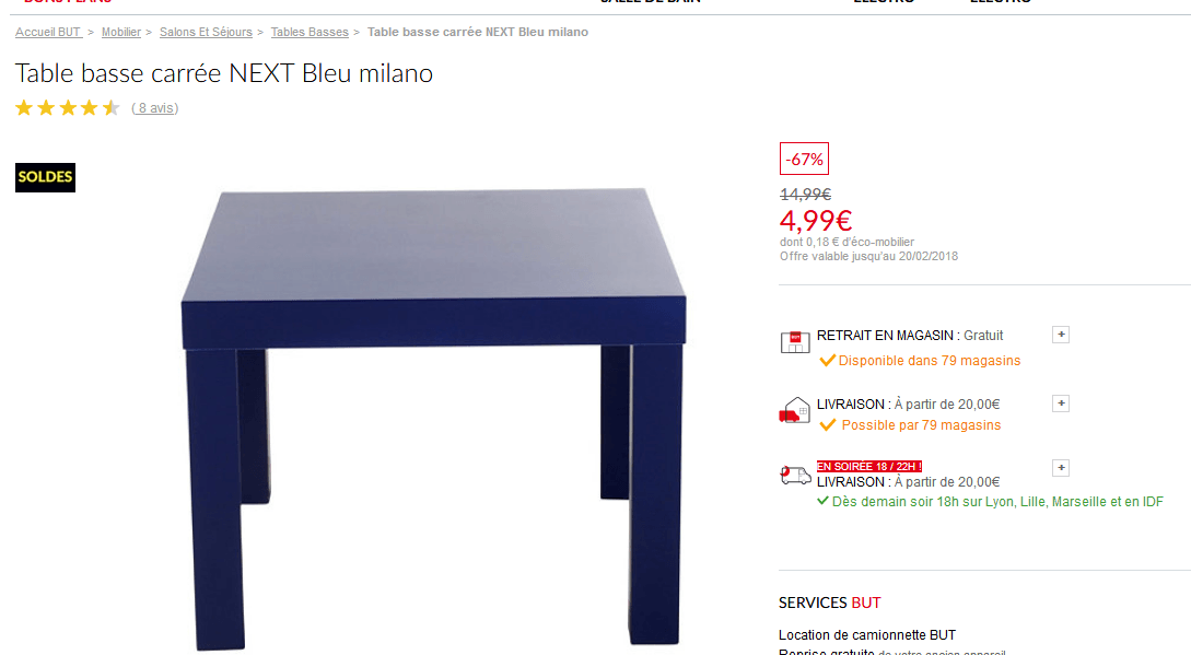 Table basse carrée NEXT Bleu milano   Tables Basses BUT(1).png