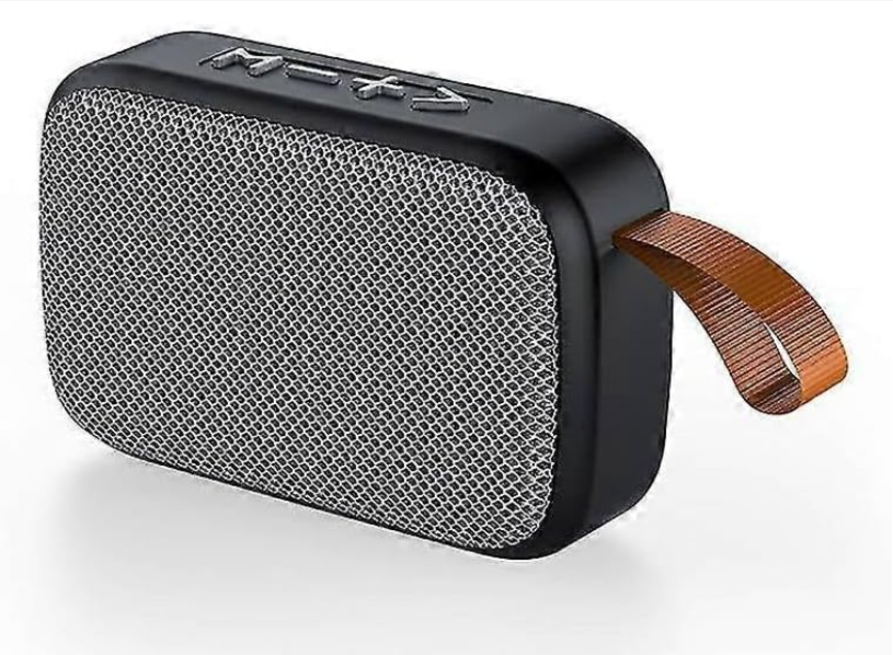 Enceinte Bluetooth Table Pro MG2 grise, mini format tissu, radio FM, appels mains libres selon version, câble USB inclus – bon plan Amazon 8,25 €